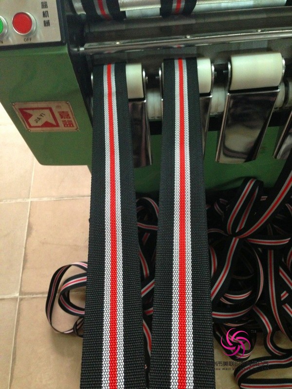 丙纶间色织带,红白间色织带,5CM平纹织带